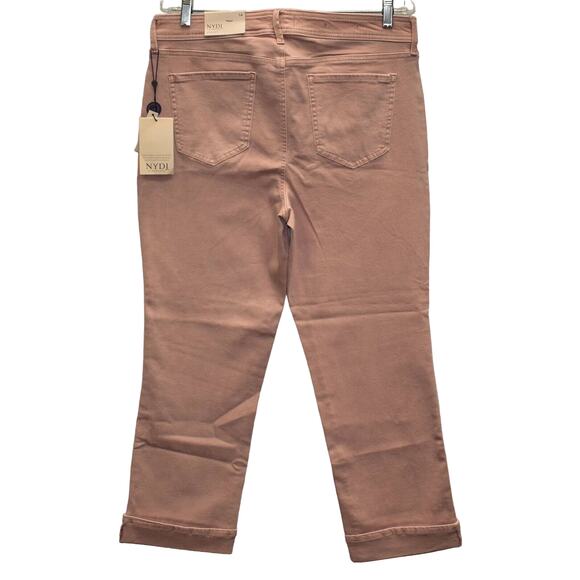 NWT NYDJ NOT YOUR DAUGHTERS JEANS Marilyn Straight Pink Ankle Cuff Jeans Size 14 - Picture 3 of 8